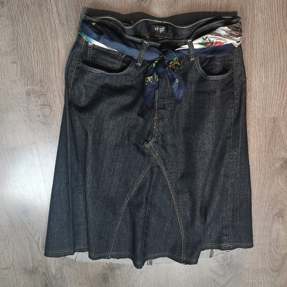 Dark Blue Denim Skirt